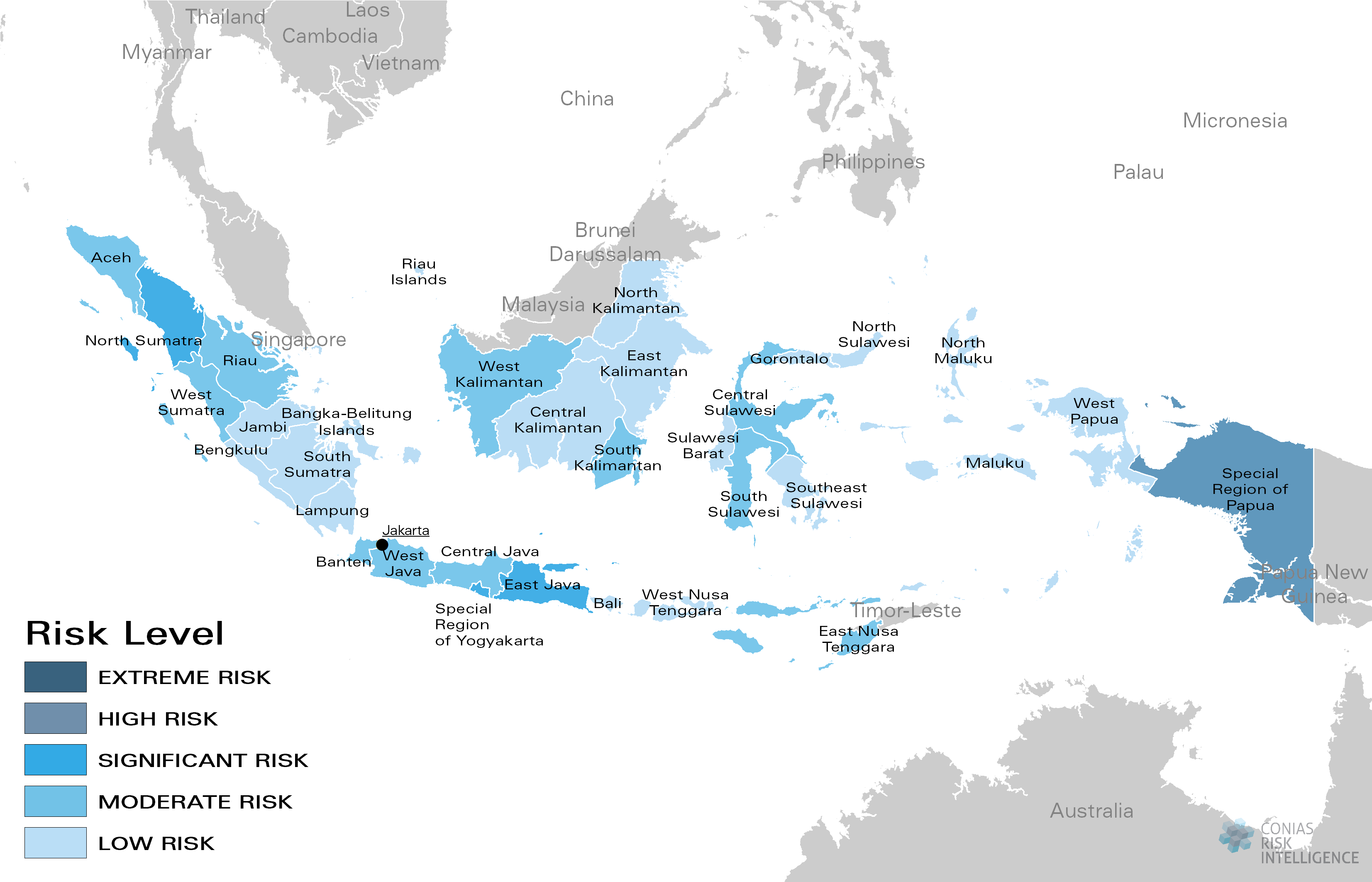 CONIAS Political Risk Map Indonesia
