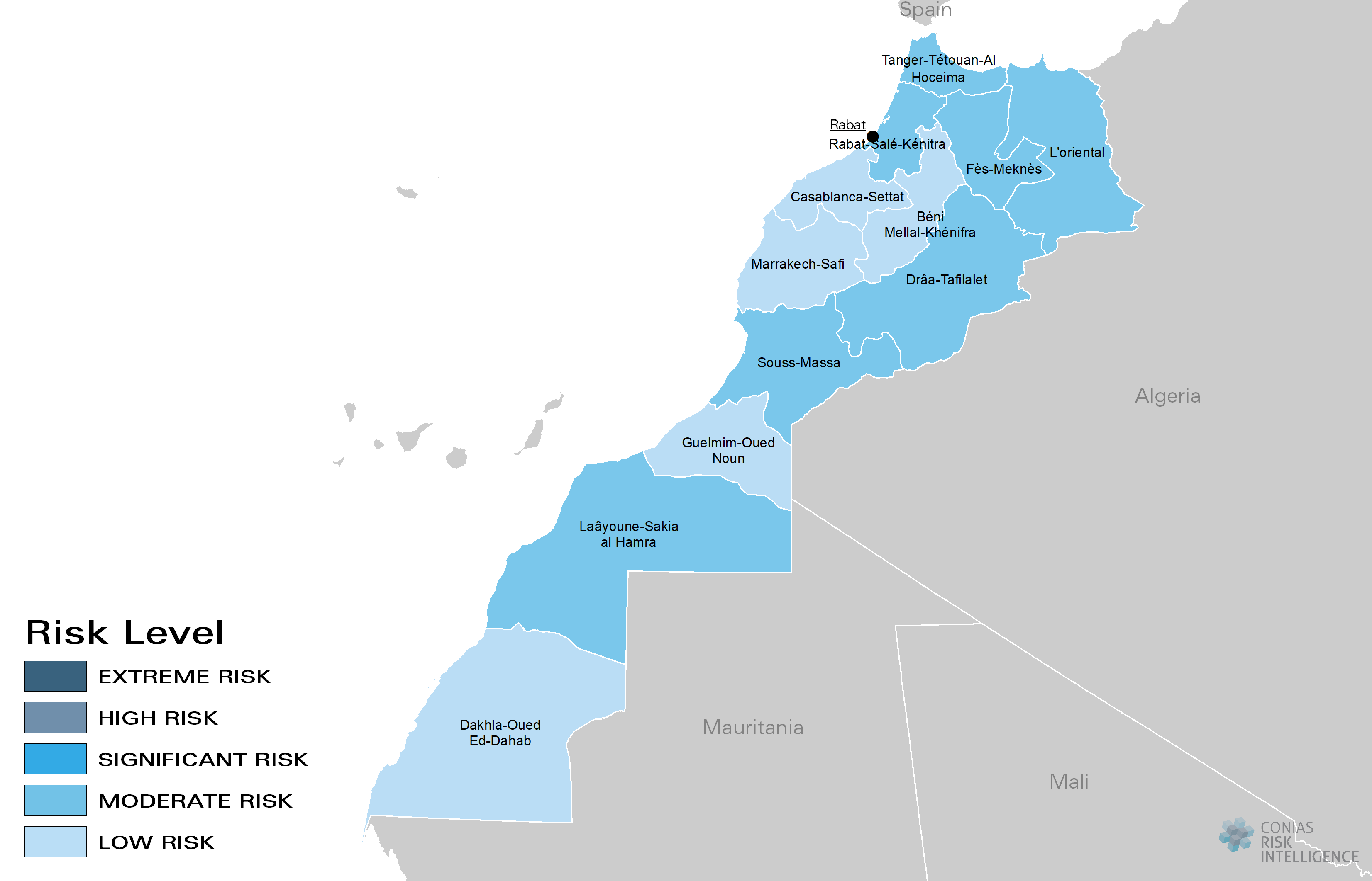 CONIAS Political Risk Map Morocco