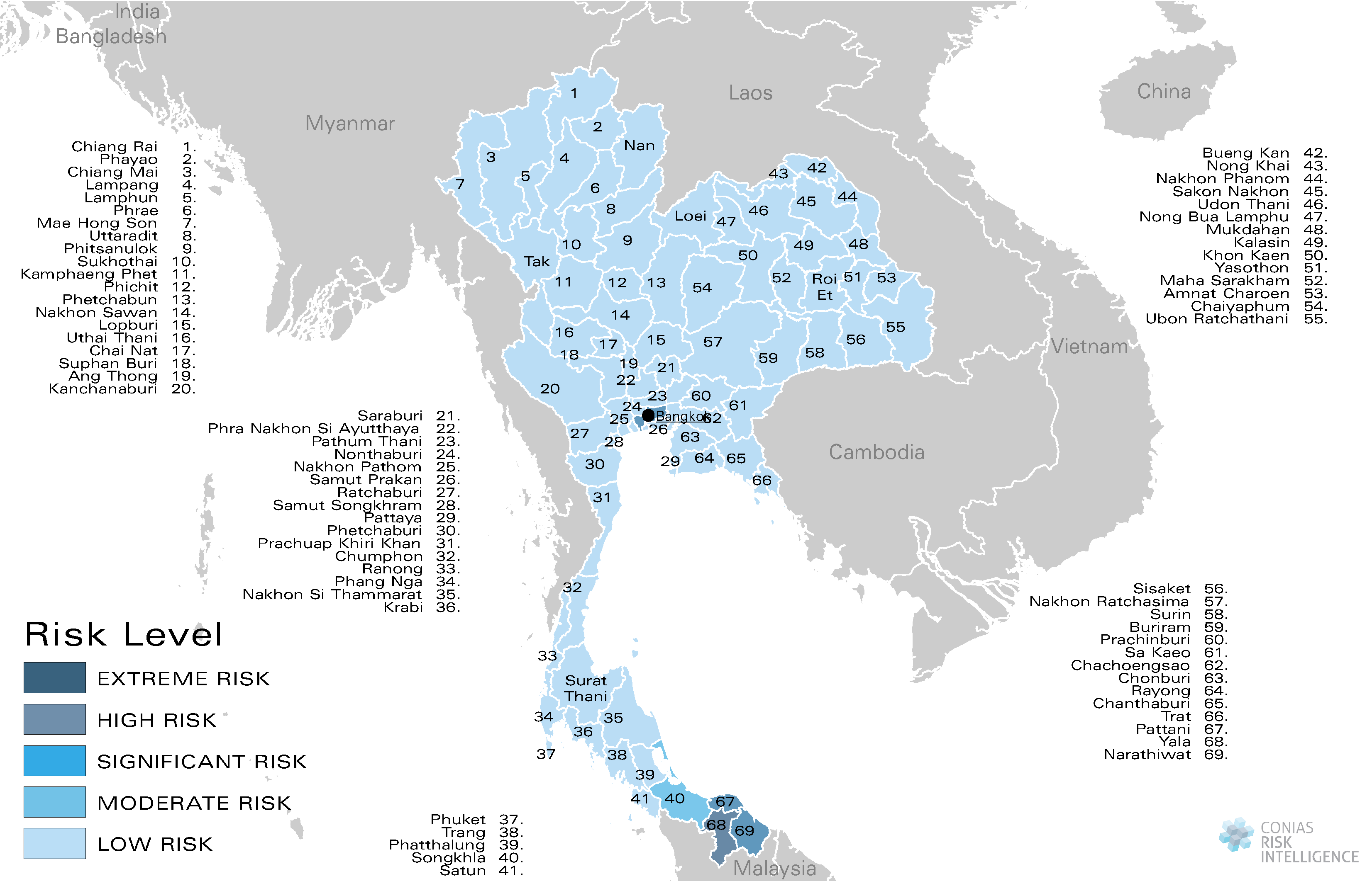 CONIAS Political Risk Map Thailand