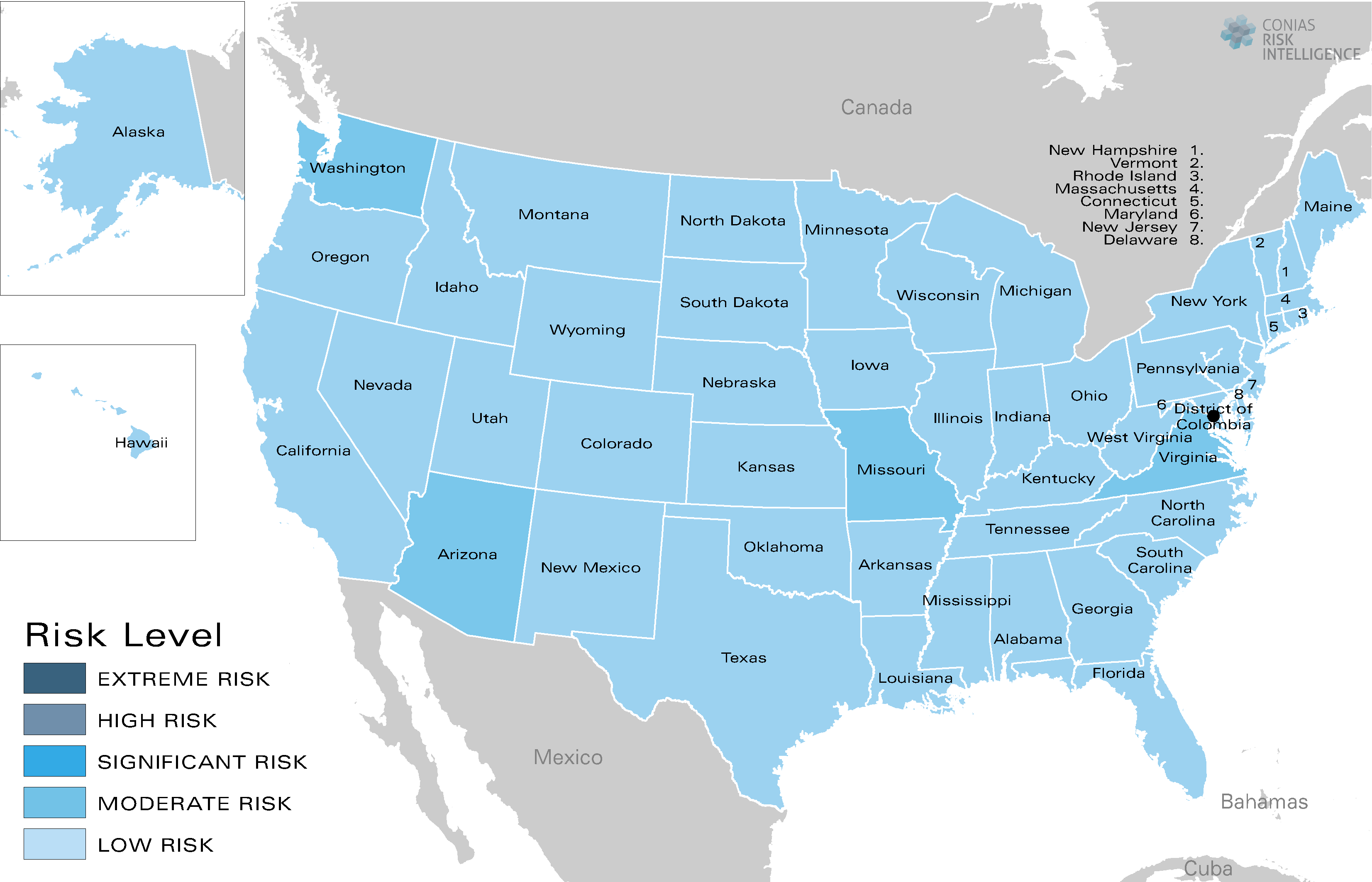 CONIAS Political Risk Map USA