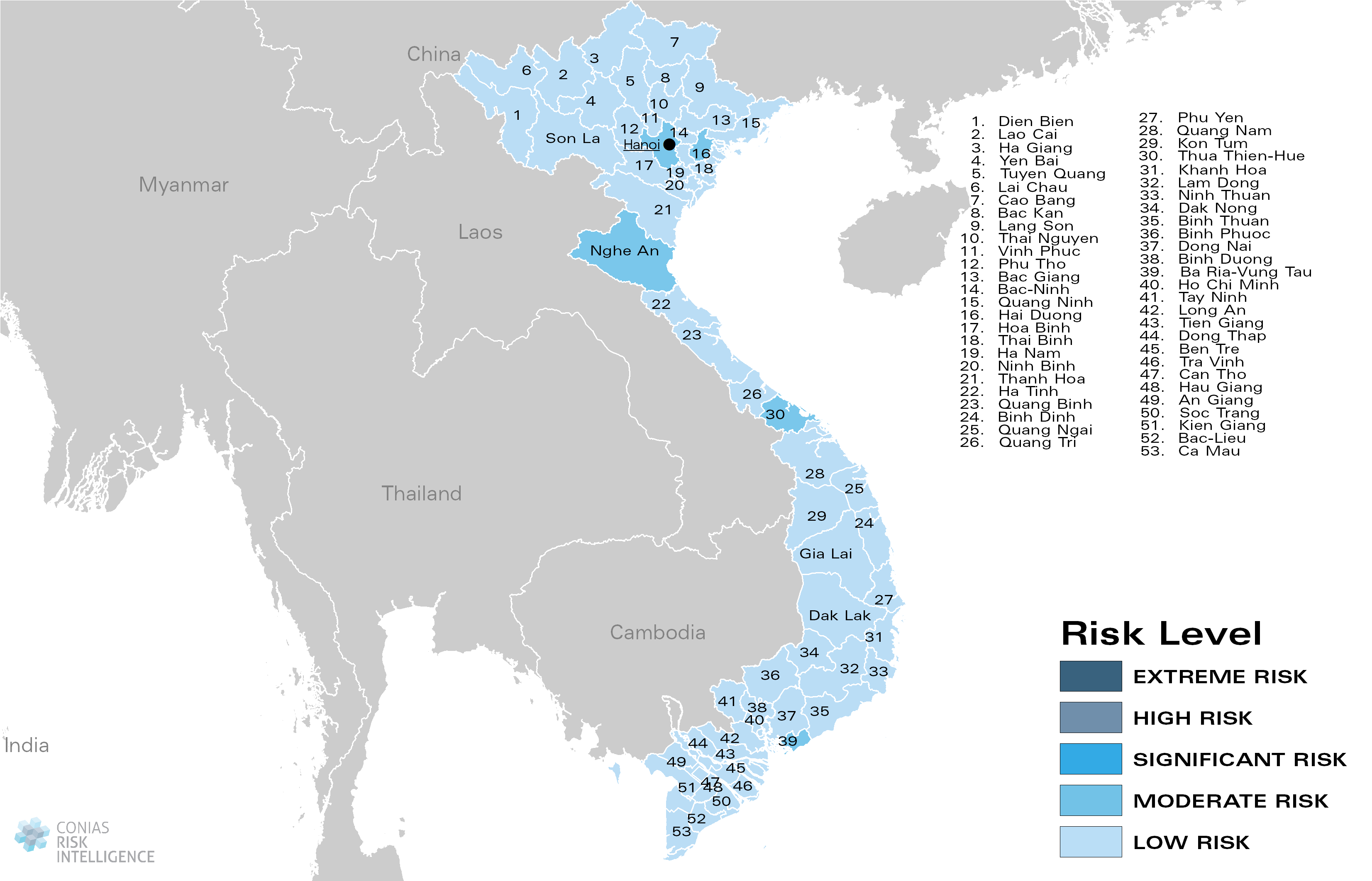 CONIAS Political Risk Map Vietnam
