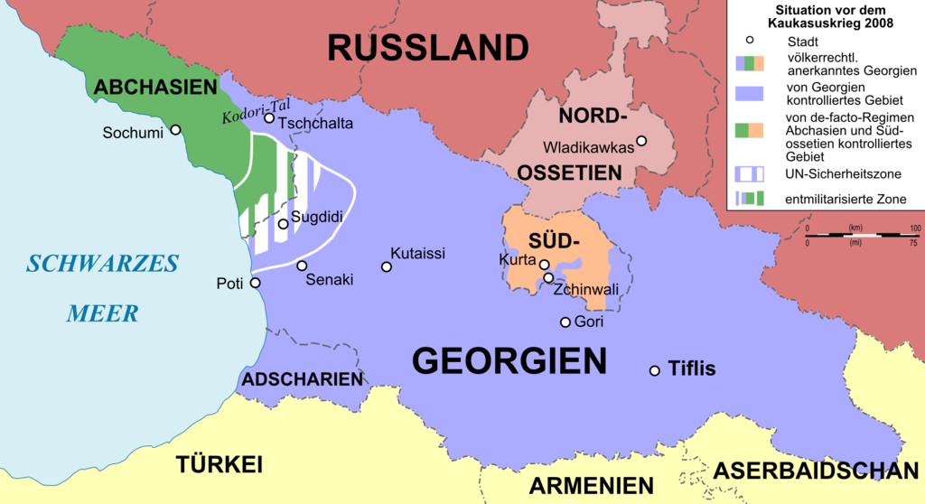 Karte von Georgien bis 2008